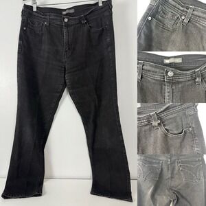 Levi's 505 Straight‎ Leg Black Denim Jeans Womens Waist Mid Rise 16M